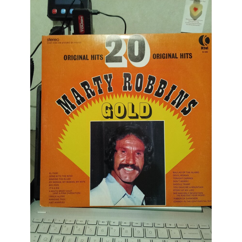 Marty Robbins Gold Vinyl Record 20 Original Hits K-tel 1975 Free Shipping